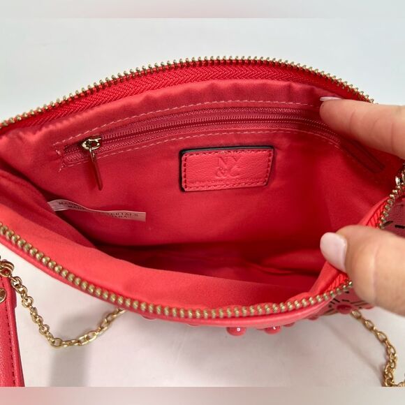 Coral Crossbody Clutch with Gold Chain by NY & Co. - Picture 4 of 6